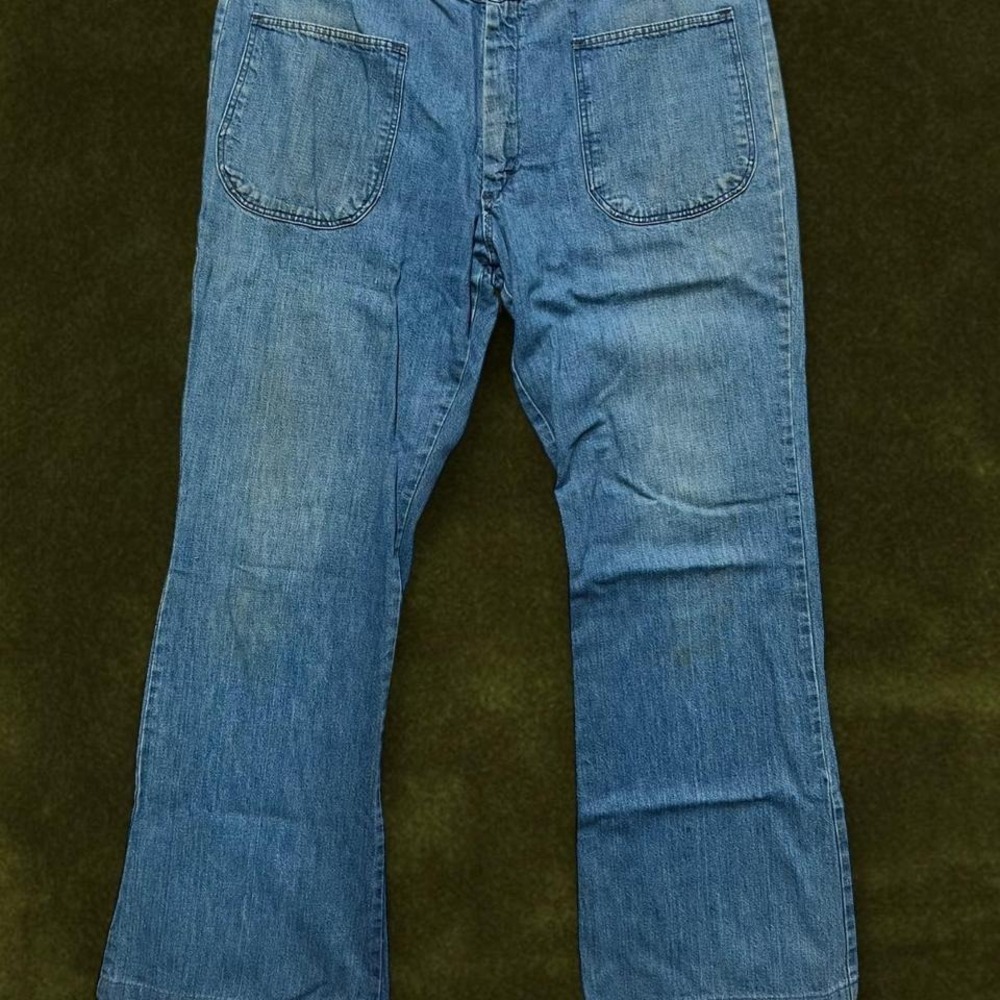 TRUE Vintage 1970s Washington Dee Cee Utility WORKWEAR Flare Jeans 36x31